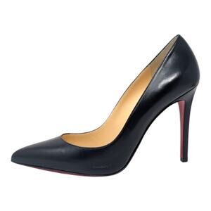 Christian Louboutin Pigalle 100 Pump High Heel Stiletto Black Leather 39.5